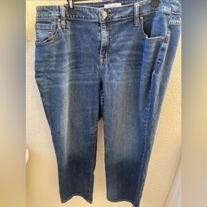 🖤LANE BRYANT FLEX MAGIC WAISTBAND HIGH-RISE STRAIGHT BLUE JEANS SIZE 20 SHORT🖤